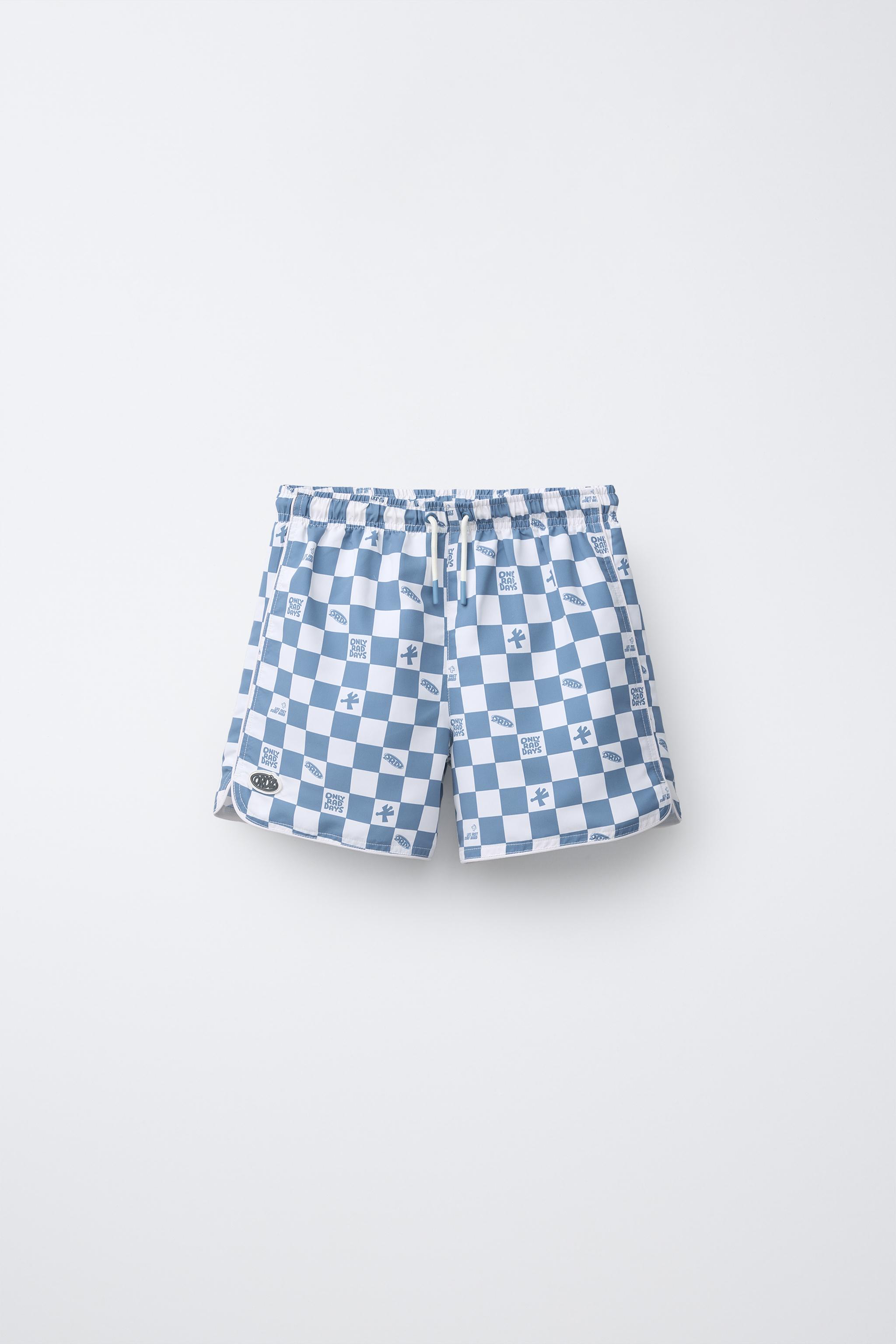 6-14 YEARS/ CHECKERBOARD LOGO SWIMSUIT